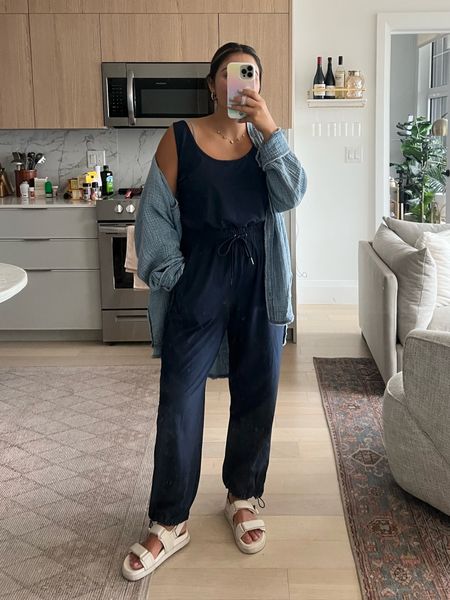 Love the Abercrombie traveler jumpsuit - super comfy and soft, athletic material. Really moves with you! True to size, wearing an M. Im 5’4 for height reference 

#LTKunder100 #LTKstyletip #LTKFind