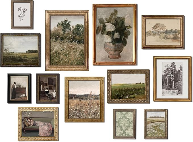 Kizbok Vintage Wall Art - Eclectic French Country Decor, Canvas Painting Prints for Wall Decor - ... | Amazon (US)