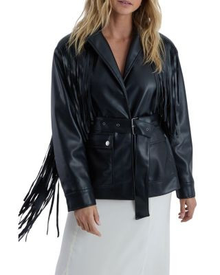 Nasty Gal Fringe Faux Leather Belted Jacket | Bloomingdale's (US)