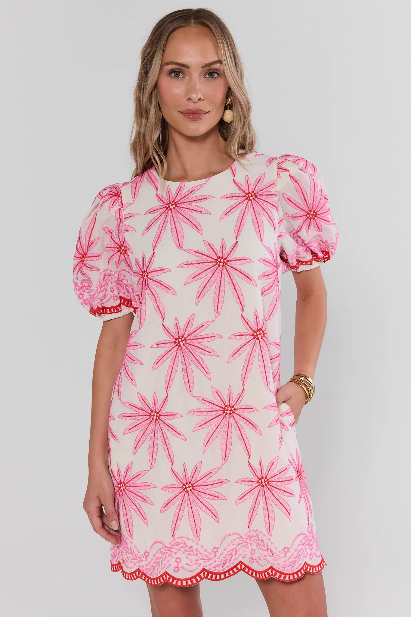 Tory White Embroidered Short Dress | Avara