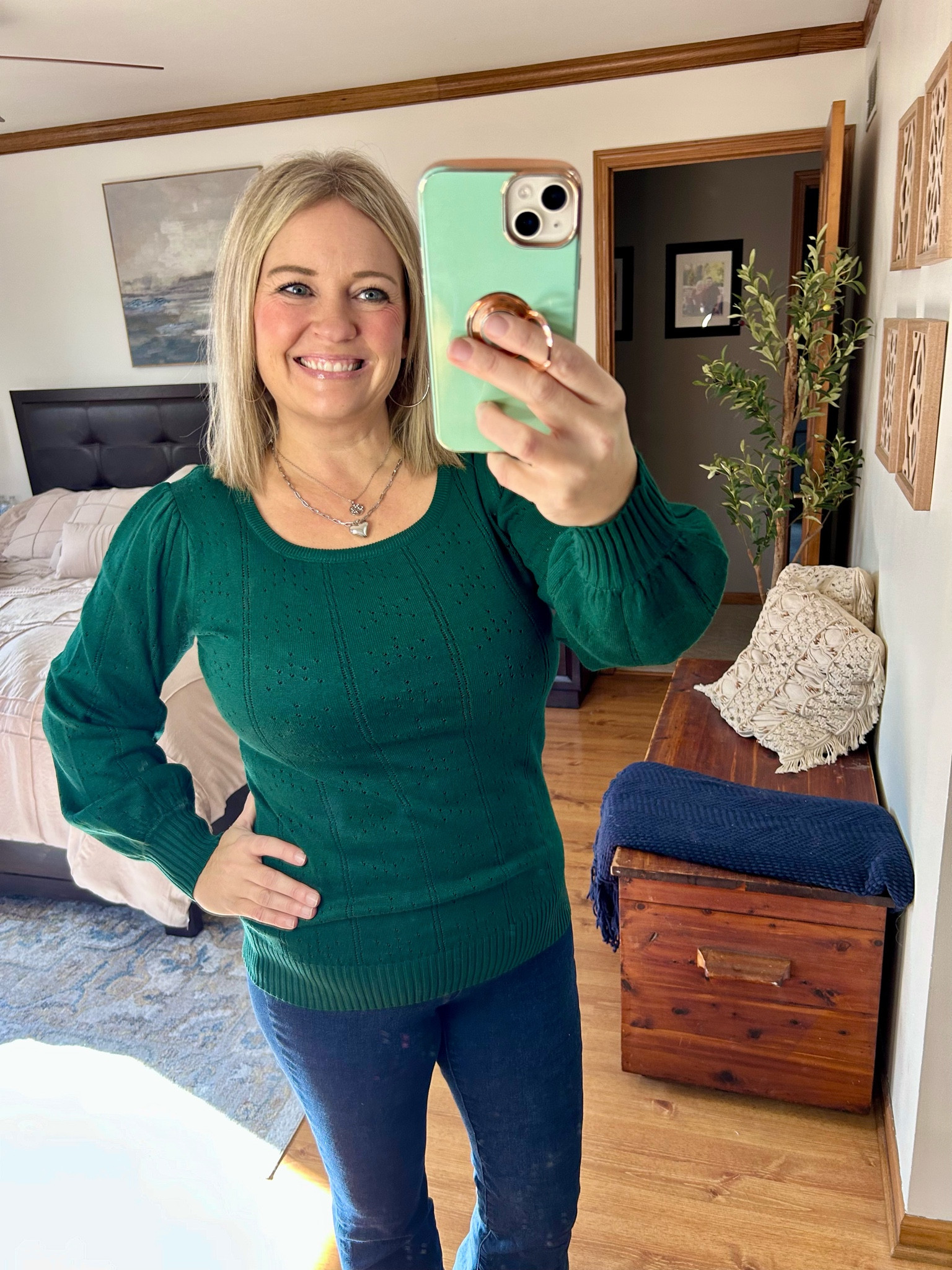 Another great sweater for the holidays…this one has a fun puff sleeve and eyelet detail!

#LTKOver40 #LTKSeasonal #LTKHoliday