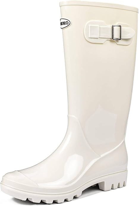 DKSUKO Women's Tall Rain Boots Garden Boots Waterproof Wellington Rubber Boots | Amazon (US)