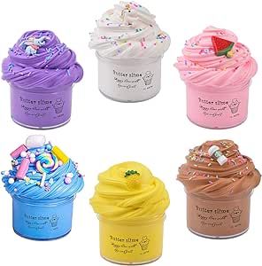 Keemanman 6 Pack Butter Slime Kit with Elephant, Unicorn, Watermelon, Candy, Pineapple and Coffee... | Amazon (US)
