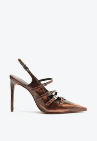 Sapato Mule Veronica Pump Couro Marrom | Schutz BR