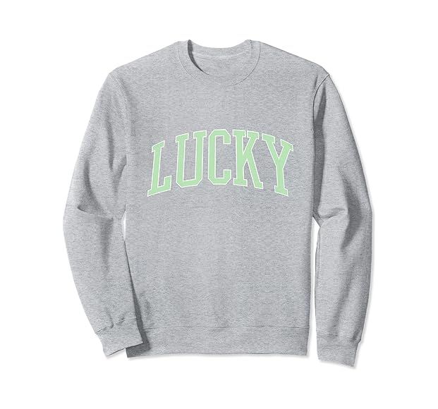 St. Patrick's Day Lucky Trendy College Font Sweatshirt | Amazon (US)