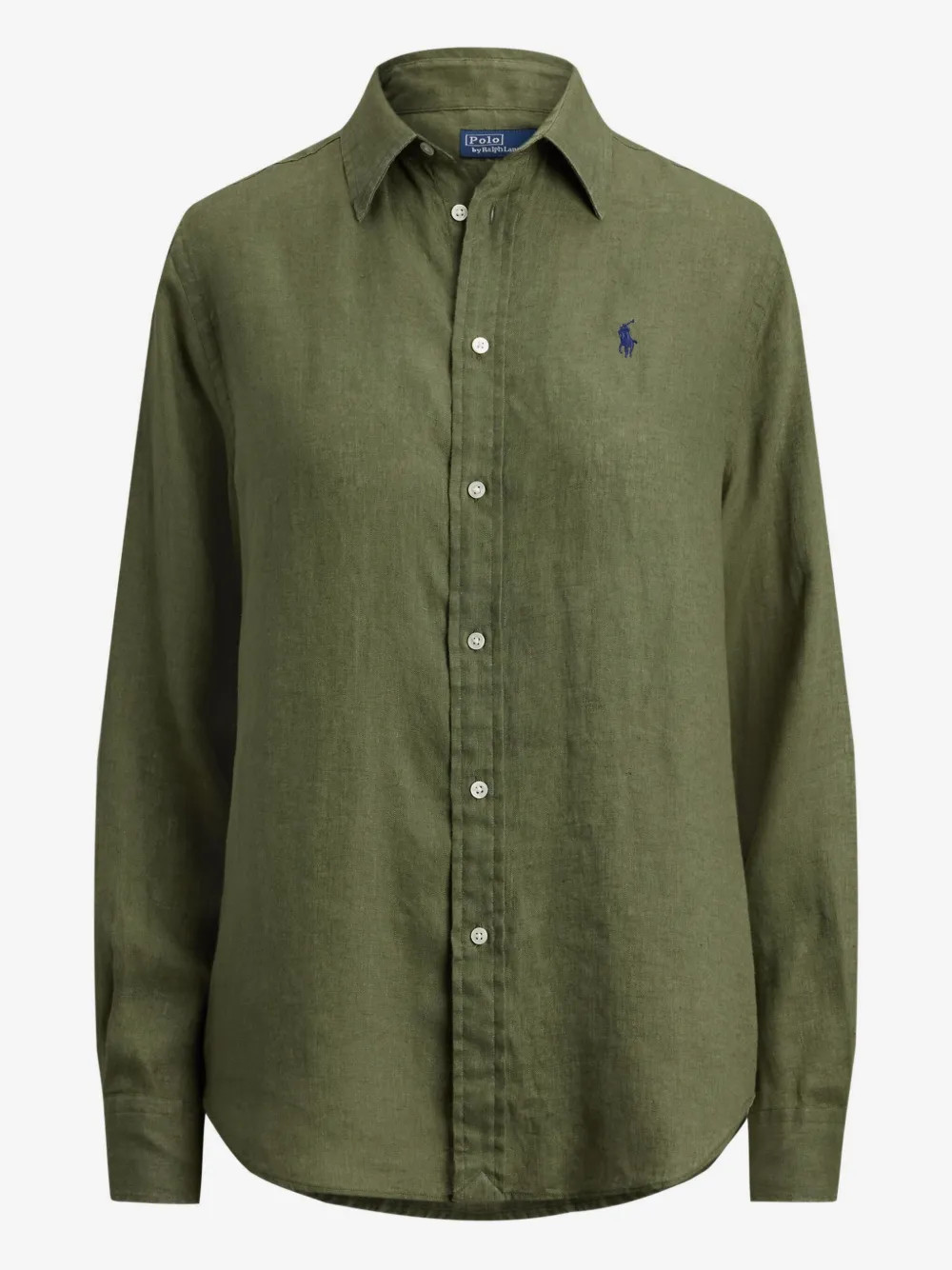 Polo Ralph Lauren Polo Pony long-sleeved linen shirt - Green | Farfetch Global