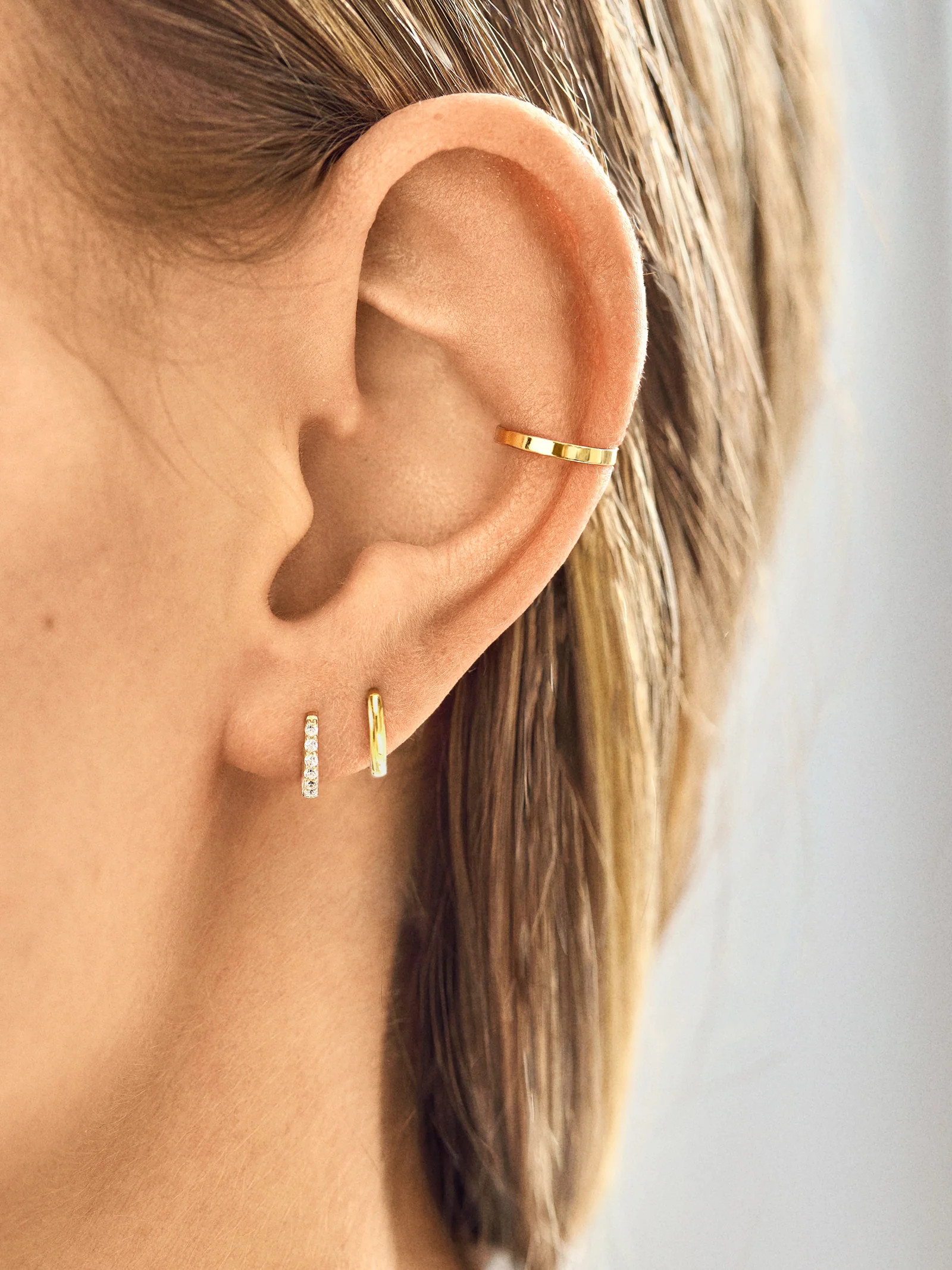 Nicole 14K Gold Earring Set - Gold/Pavé | BaubleBar