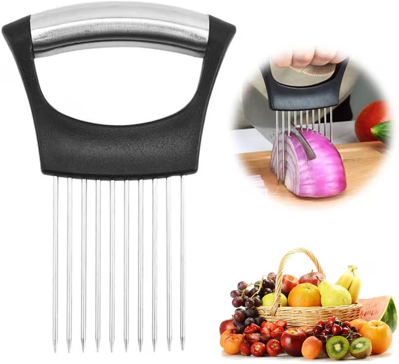 2026 Upgraded Onion Holder for Slicing, New Stainless Steel Onion Slice Holder Lemon Slicer Veget... | Amazon (US)