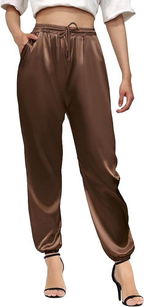 Betusline Women's Satin Silky Pants | Amazon (US)