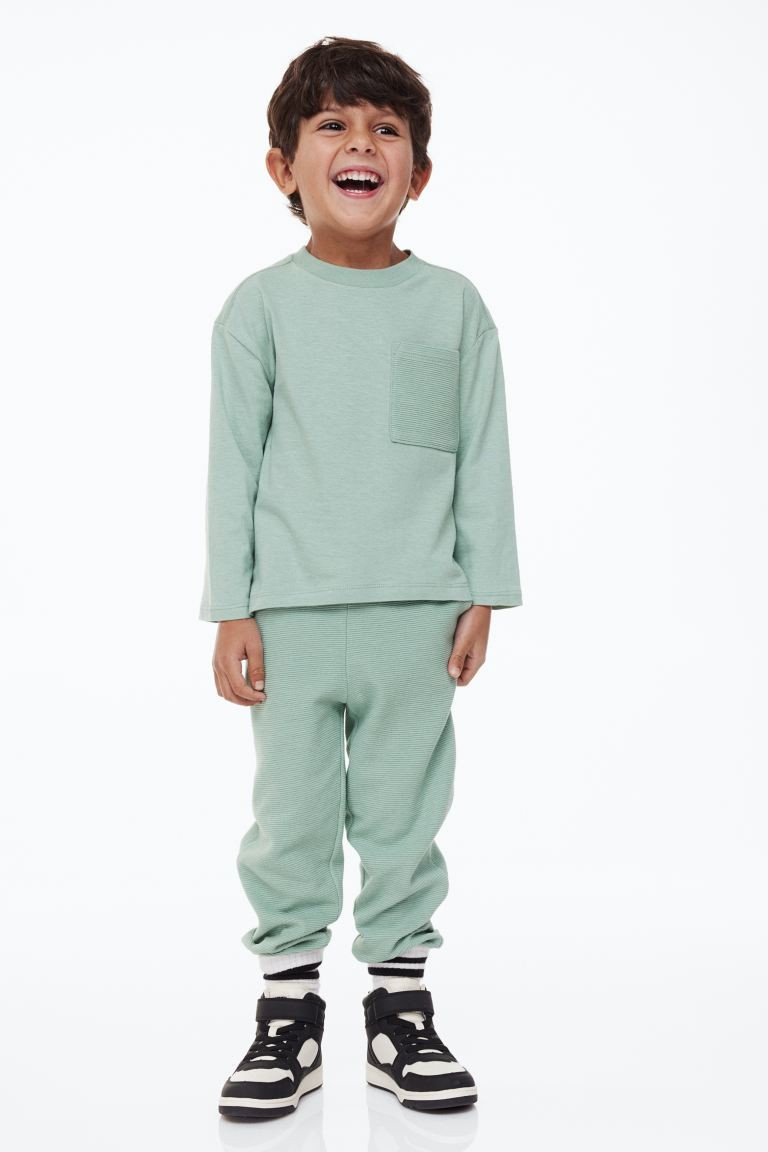2-piece Cotton Set - Light green - Kids | H&M US | H&M (US + CA)