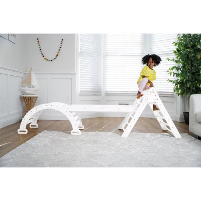 Avenlur Hazel - Pikler Triangle Set with Ladder Slide and Rocker - White | Target