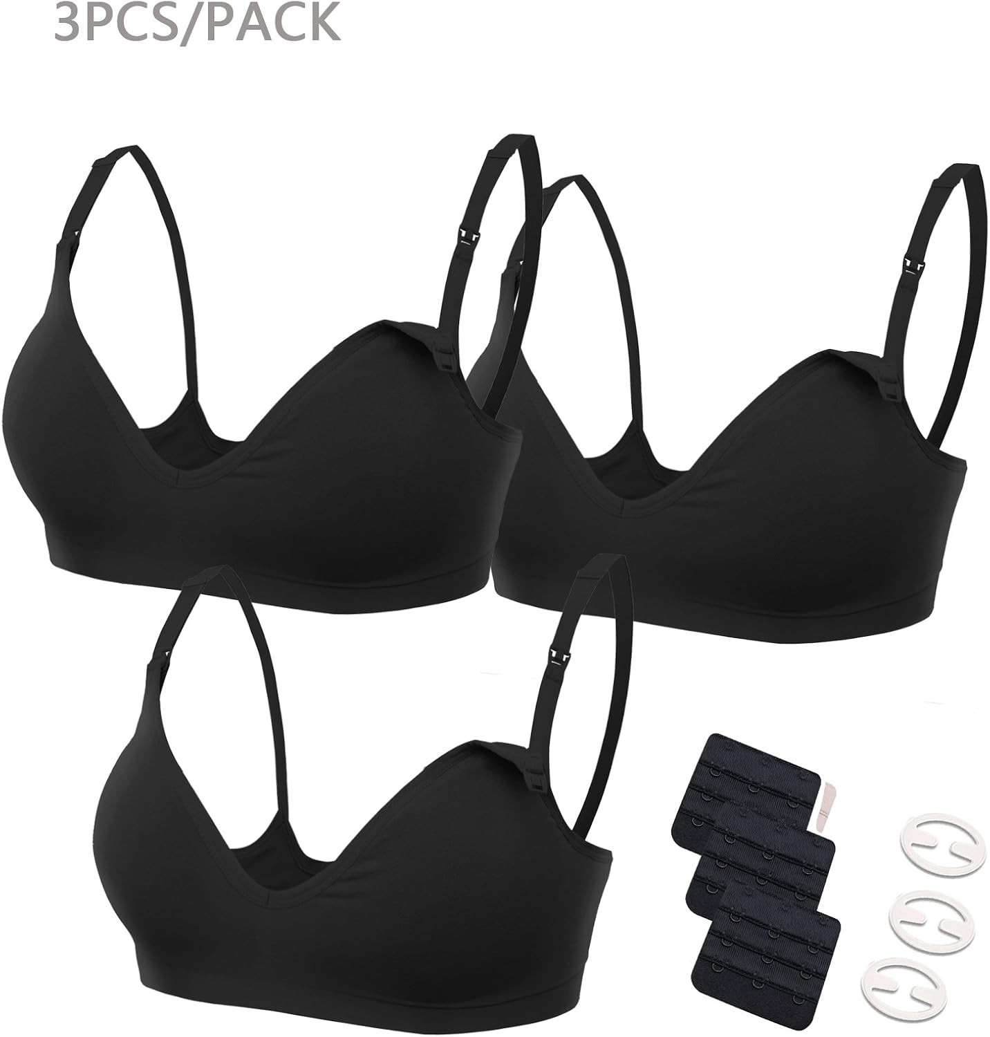 HOFISH 3 Pack Seamless Clip Down Deep V Neck Push Up Nursing Bra Maternity Bras 3PACK Inlcuding E... | Amazon (US)