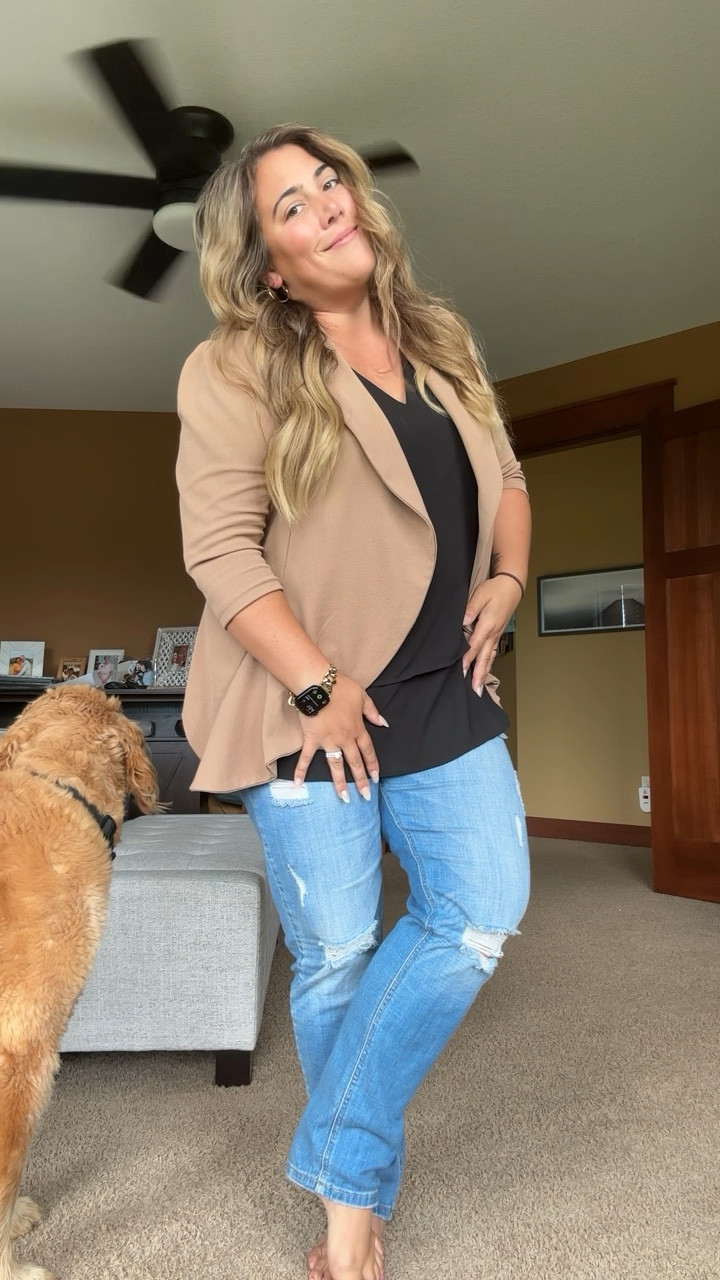 Dressing up for work is not a thing I do consistently anymore. But special times call for actual outfits and not my home office sweatpants 😅

So here we are! Layering this camel jacket over a Calvin Klein shell top and my semi distressed jeans 🥰

#LTKTravel #LTKWorkwear #LTKMidsize