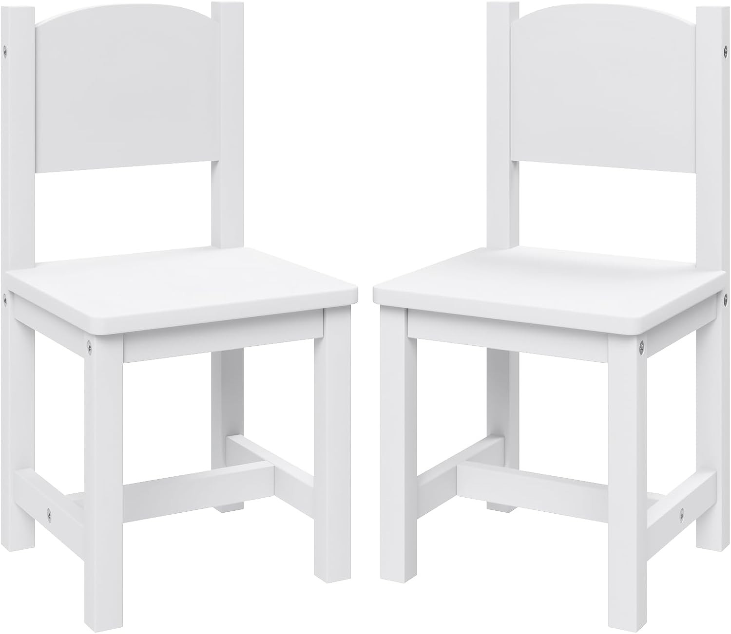 Timy Toddler Wooden Chair Pair, Kids Furniture for Eating, Reading, Playing 2 Pack (White) | Amazon (US)
