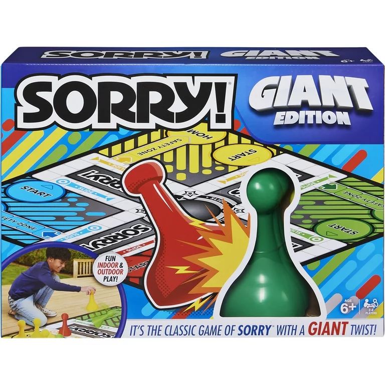 Sorry Board Game, Giant Edition Family Indoor Outdoor, For Kids 6 & Up | Walmart (US)