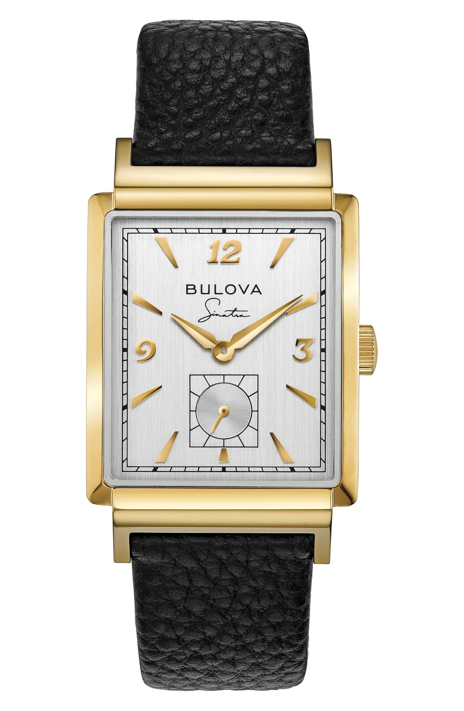 BULOVA Frank Sinatra My Way Leather Strap Watch, 29.5mm | Nordstrom | Nordstrom