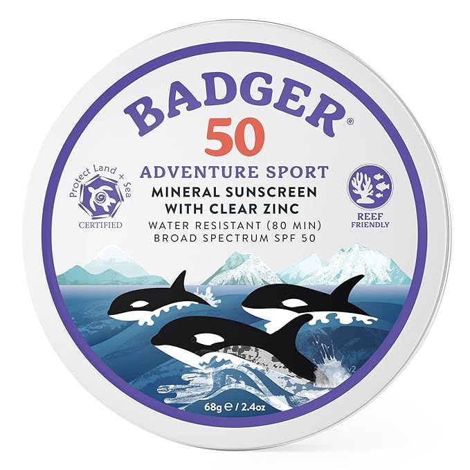 Badger Biodegradable Sunscreen in Metal Tin, SPF 50 Zinc Oxide Sunscreen with 98% Organic Ingredi... | Amazon (US)