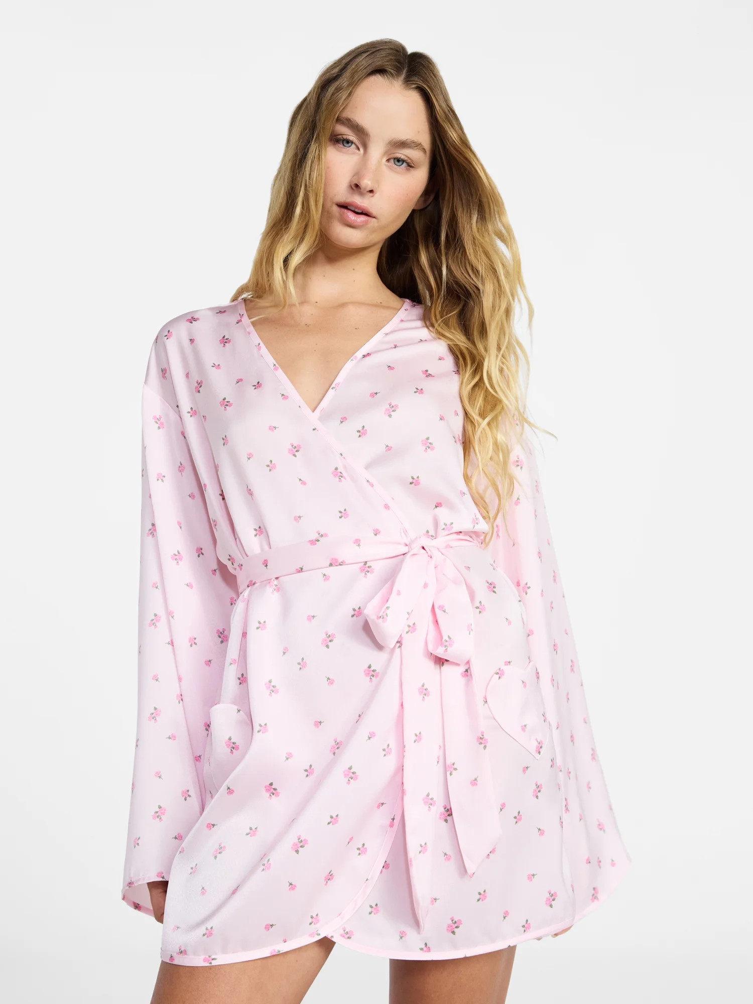 No Boundaries Sleepwear Satin Robe, Women's XS-XXL | Walmart (US)