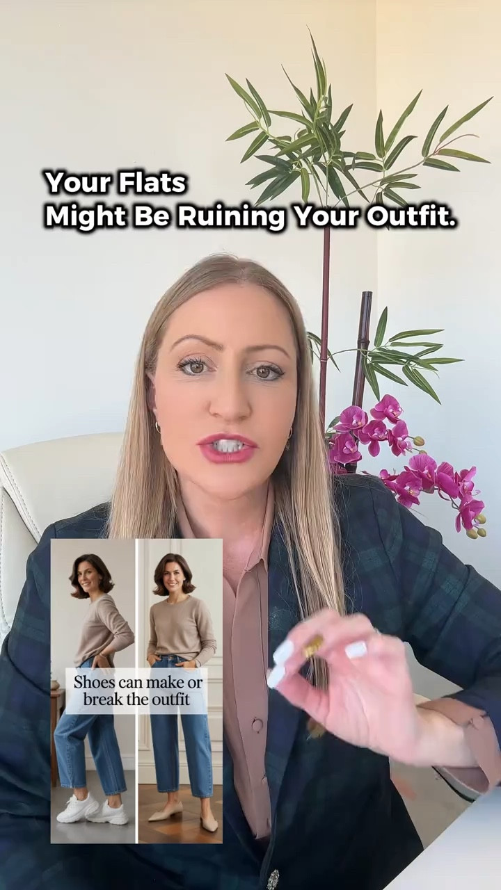 A refined flat is one of the easiest ways to elevate a casual outfit.
Bulky sneakers add visual weight, and slouchy flats can flatten the silhouette. A structured flat — whether pointed, almond-toe, or a sleek loafer — creates a clean endpoint to the leg line and instantly makes denim and knits feel more polished.
Shop my favorite structured flats, refined denim, and neutral knit pieces linked in this Casual Edit.

#LTKOver40