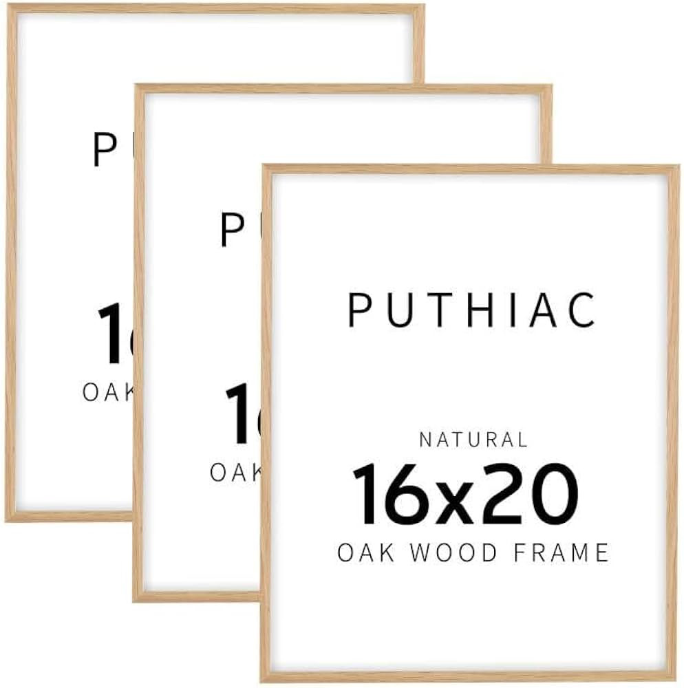 puthiac 16x20 Oak Wood Frames -16"x20" Poster Frames for Wall, 16x20 Picture Frames for Wall, 16 ... | Amazon (US)