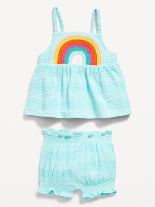 Sleeveless Double-Weave Top and Shorts Set for Baby | Old Navy (US)
