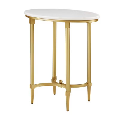 Bordeaux End Table White/Gold | Target