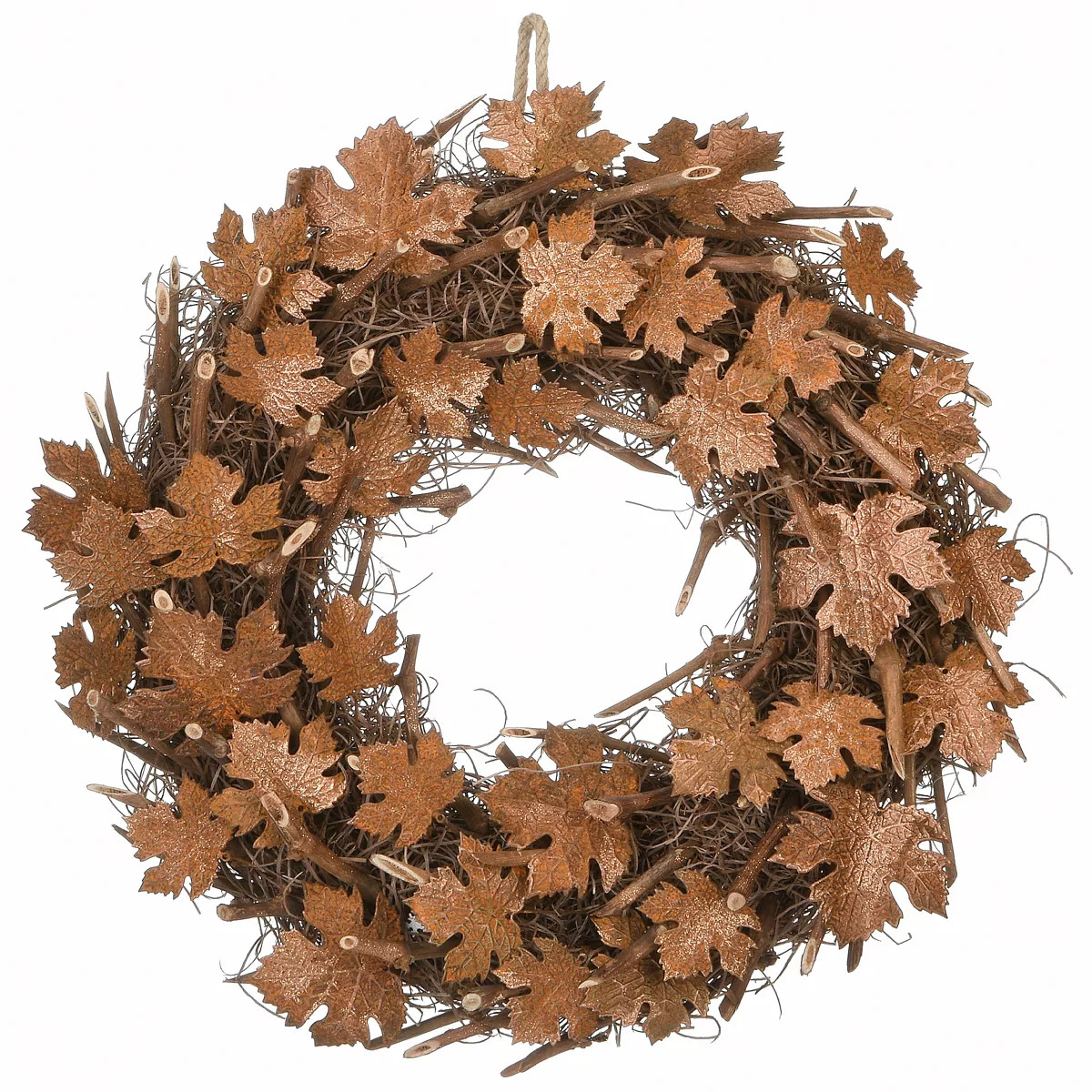 18" Harvest Brown Maple Leaves Wreath - National Tree Company | Target