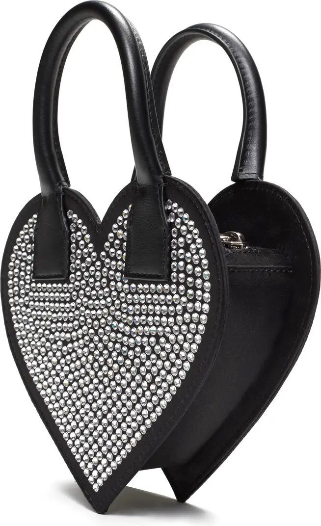 Crystal Embellished Heart Satin Handbag | Nordstrom