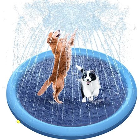 Dog Pool 59in/67in Anti-Slip Splash Sprinkler Pad for Dogs 0.55mm Thickened Durable Upgrade Bath Poo | Walmart (US)