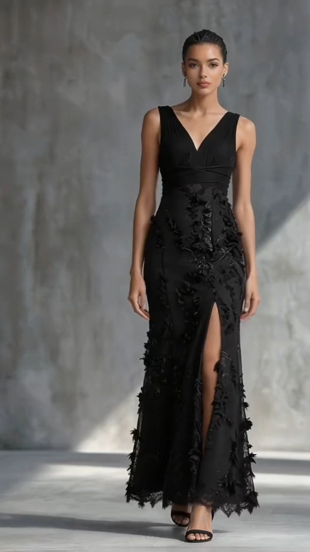 Stunning V‑Neck Floral Appliqué Black Maxi Dress

#BlackEveningDress #Gown #SpecialOccasion #PartyDress 

 #LTKootd #LTKOver40 #LTKWedding