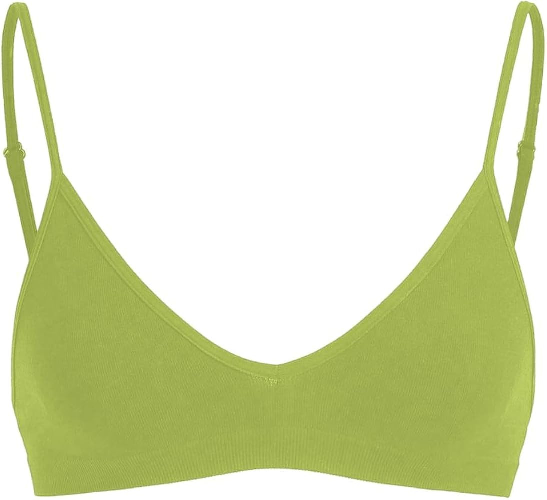 SweatyRocks Women's Triangle Bralette Plunge Bra V Neck Wireless No Padded Soft Comfortable Every... | Amazon (US)