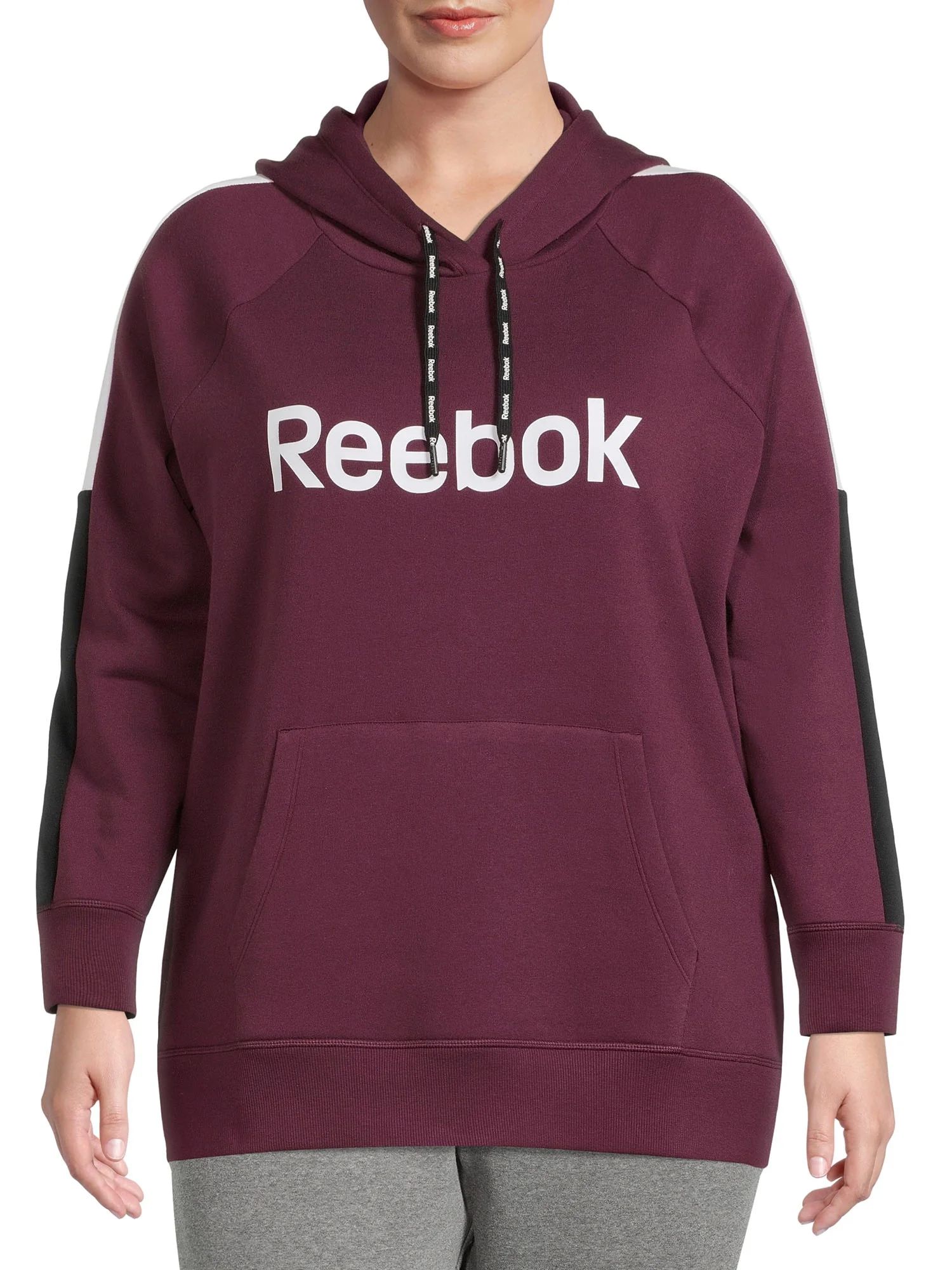 Reebok Women's Plus Size Color Block Super Soft Fleece Hoodie | Walmart (US)