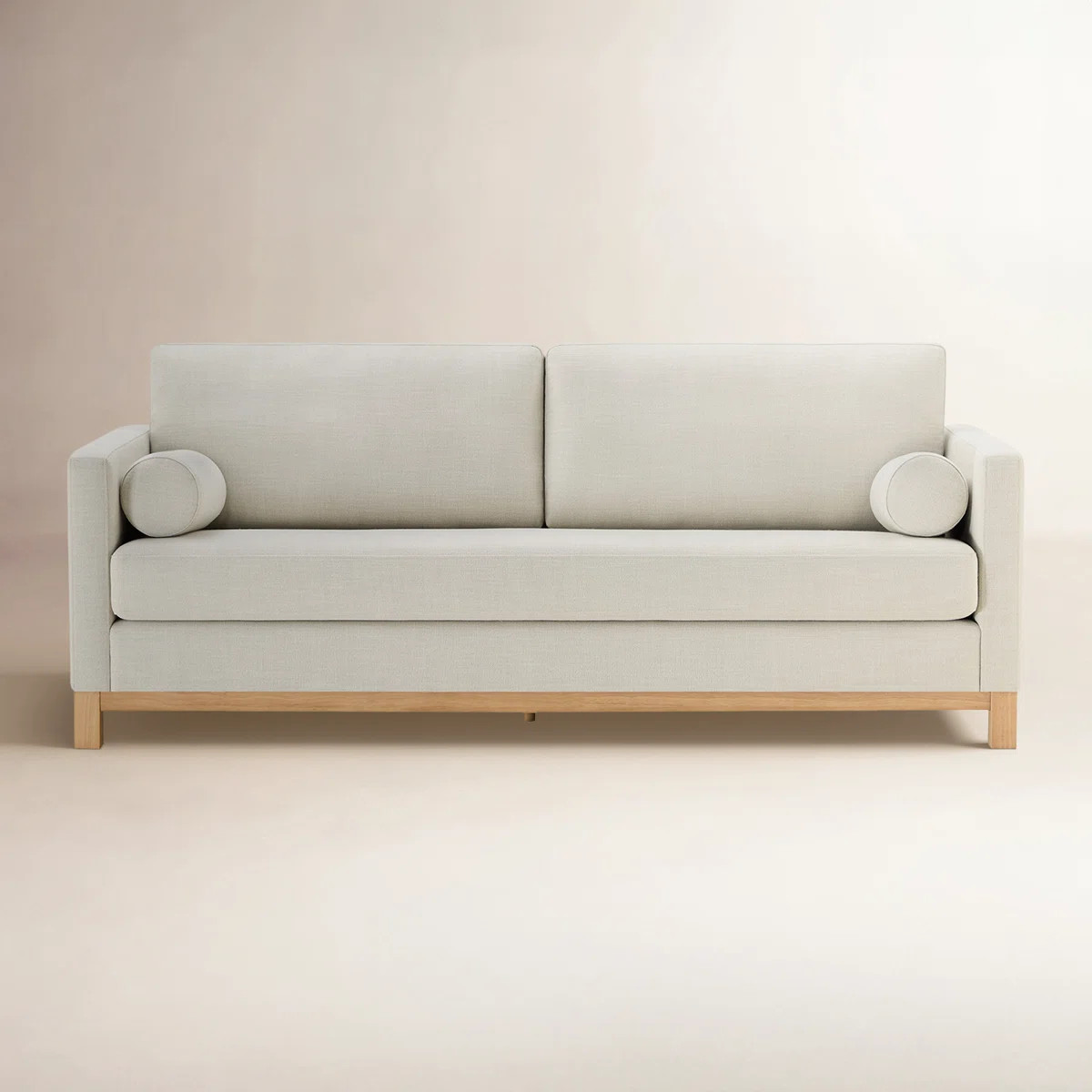 Ilene 84" Upholstered Sofa with Natural Wood Base | Wayfair North America