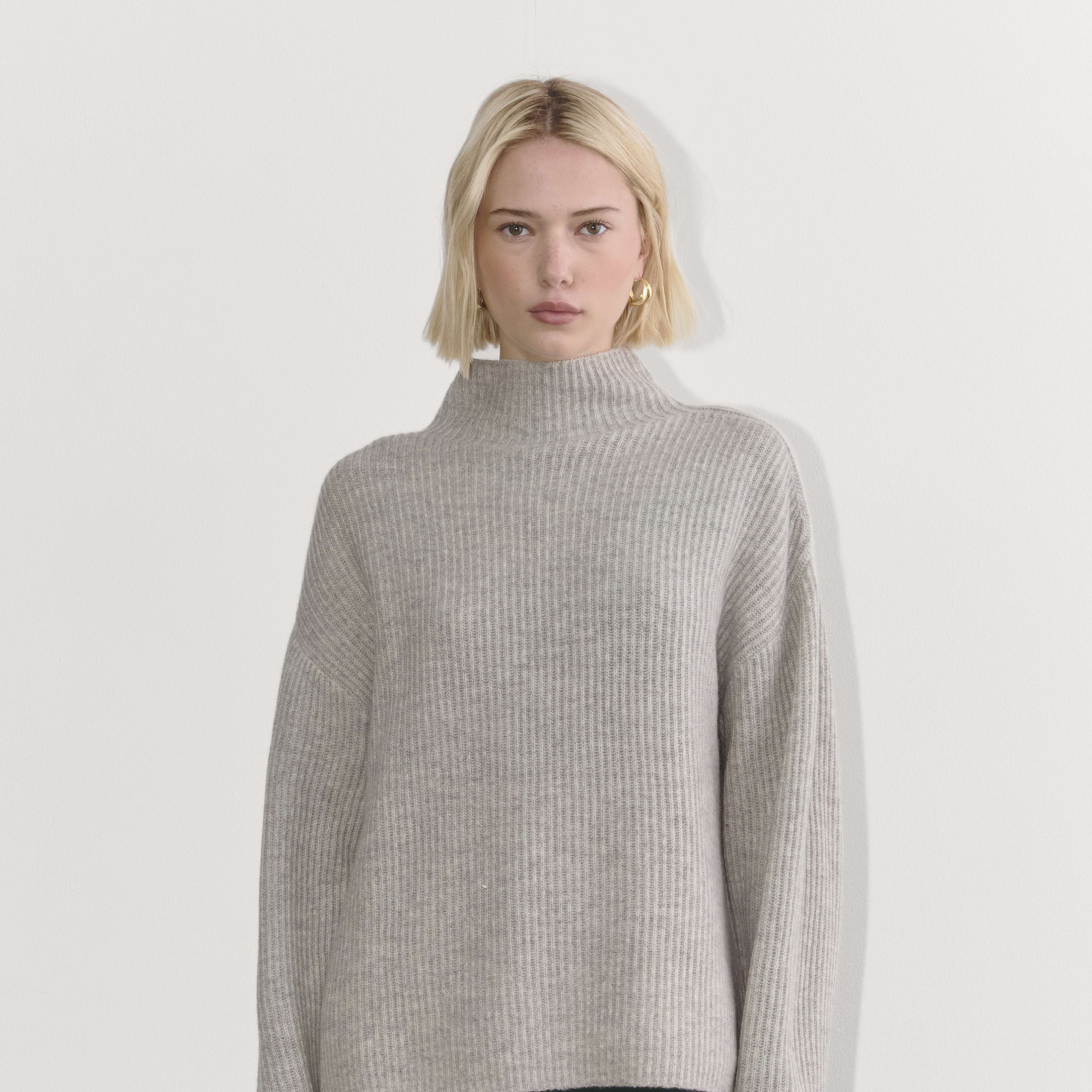Women's Fisherman Turtleneck in Wool Cashmere Sweater by Everlane in Light Heather Grey, Size S | Everlane