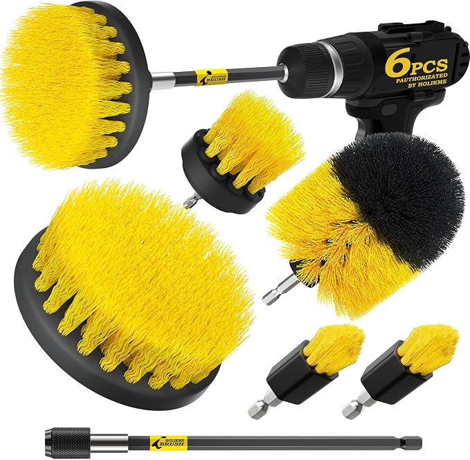 Holikme 6Pack Drill Brush Power Scrubber Cleaning Brush Extended Long Attachment Set All Purpose ... | Amazon (US)
