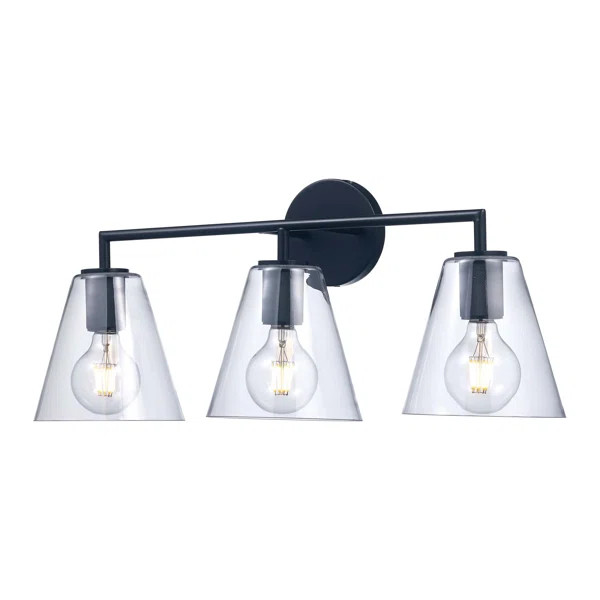Wesley 3 - Light Dimmable Black Vanity Light | Wayfair North America