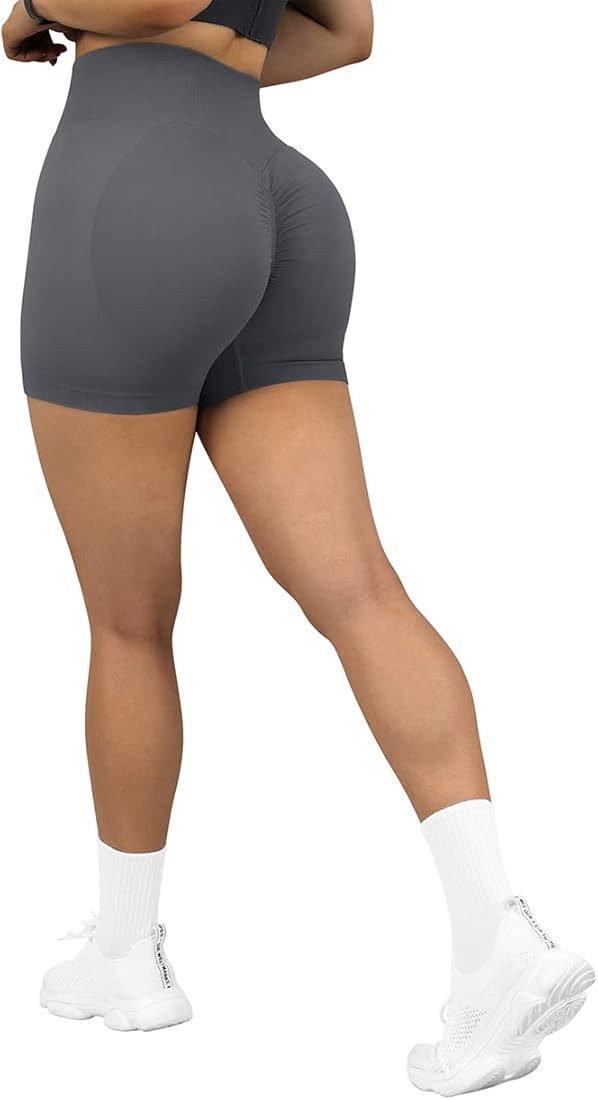 SUUKSESS Women Seamless Booty Shorts Butt Lifting High Waisted Workout Shorts | Amazon (US)
