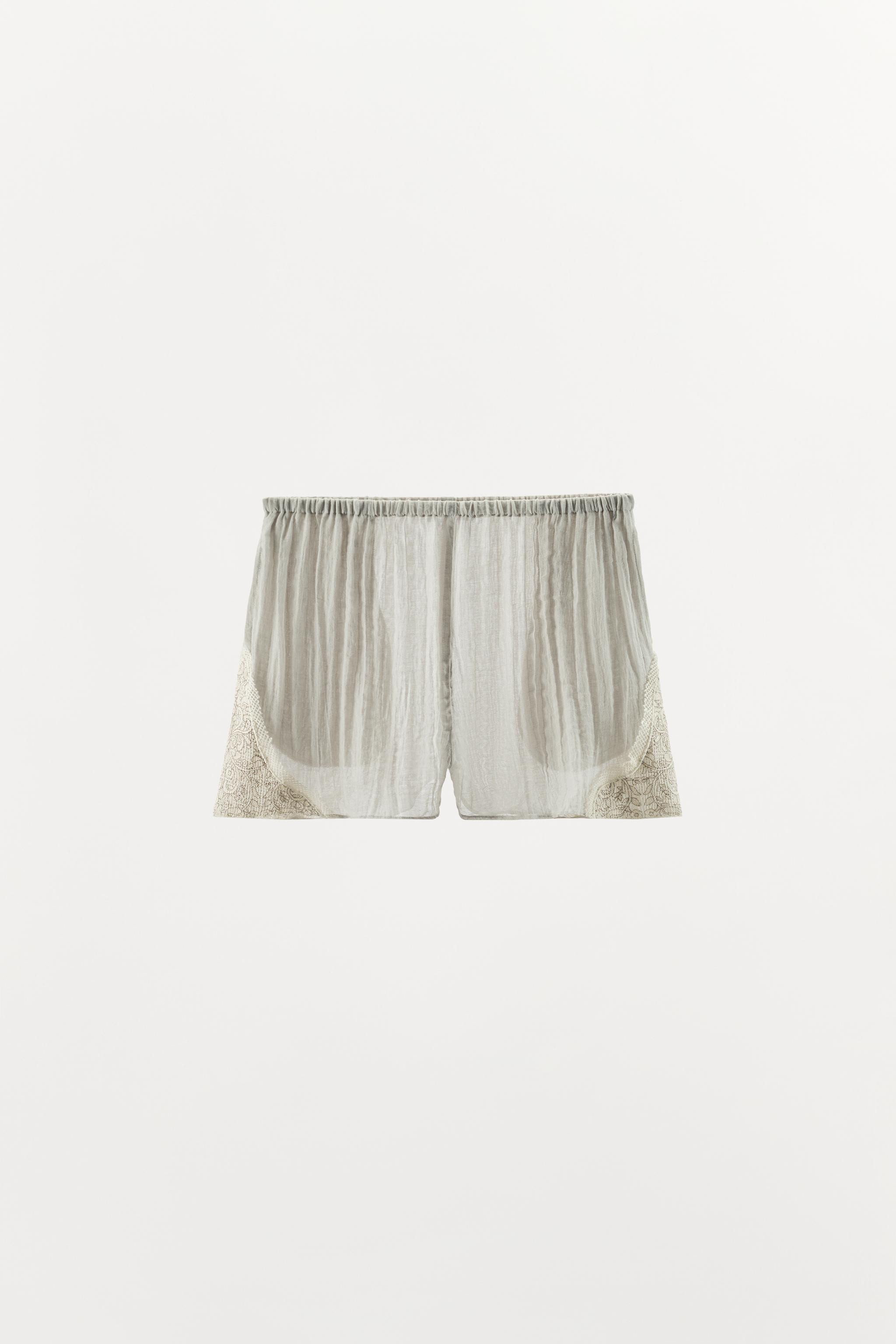 EMBROIDERED LACE SHORTS | Zara UK