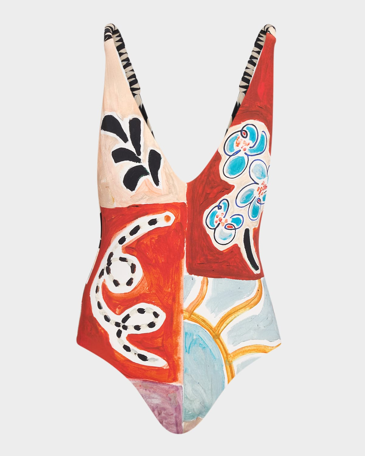 Michelle V-Neck One-Piece Swimsuit | Neiman Marcus