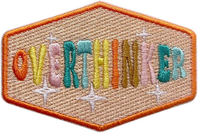 Overthinker Floral Patch, Mental Health 3 Inches Iron On/Sew On Embroidered Applique Fabric Anxie... | Amazon (US)