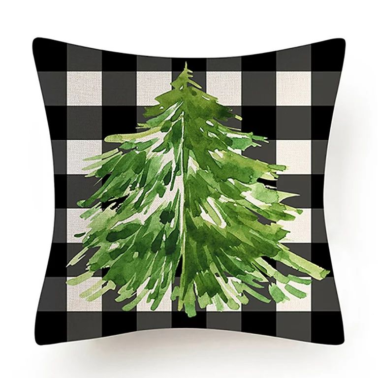 Christmas Pillow Covers 18x18 Black White Buffalo Plaid Farmhouse Christmas Decorations Green Mis... | Walmart (US)