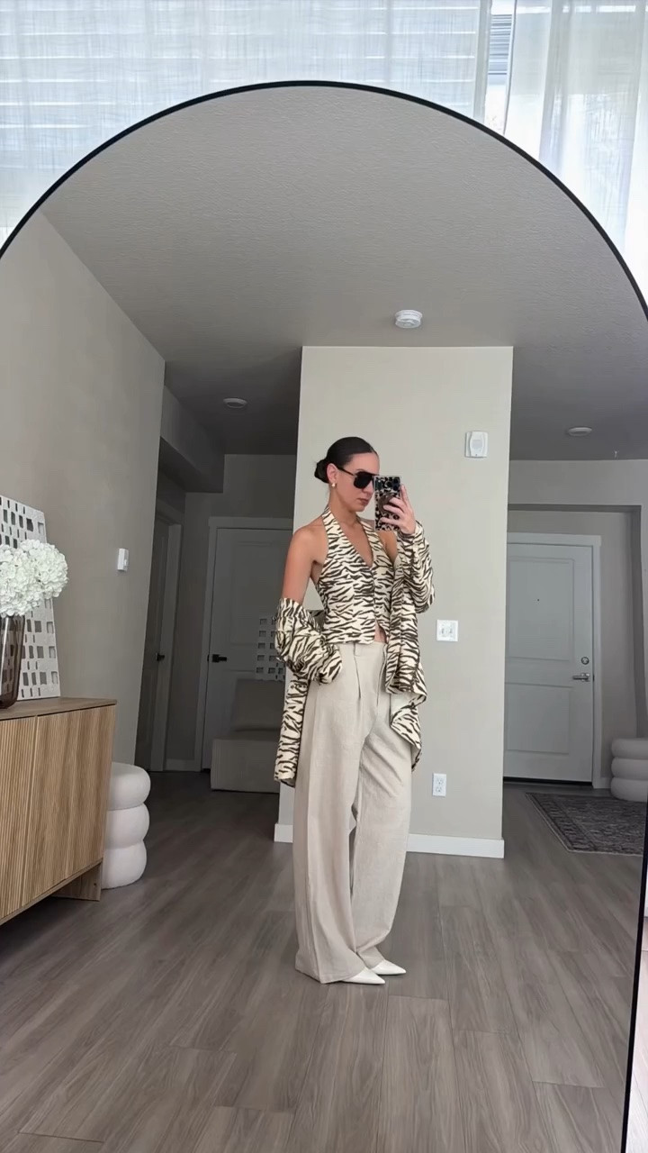 this zebra look is from
nasty gal and so perfect for resorts and safari trips.  love this set.  you can buy separately. i'm 5'7 and wearing size small  #safari #animalprint #zebra
