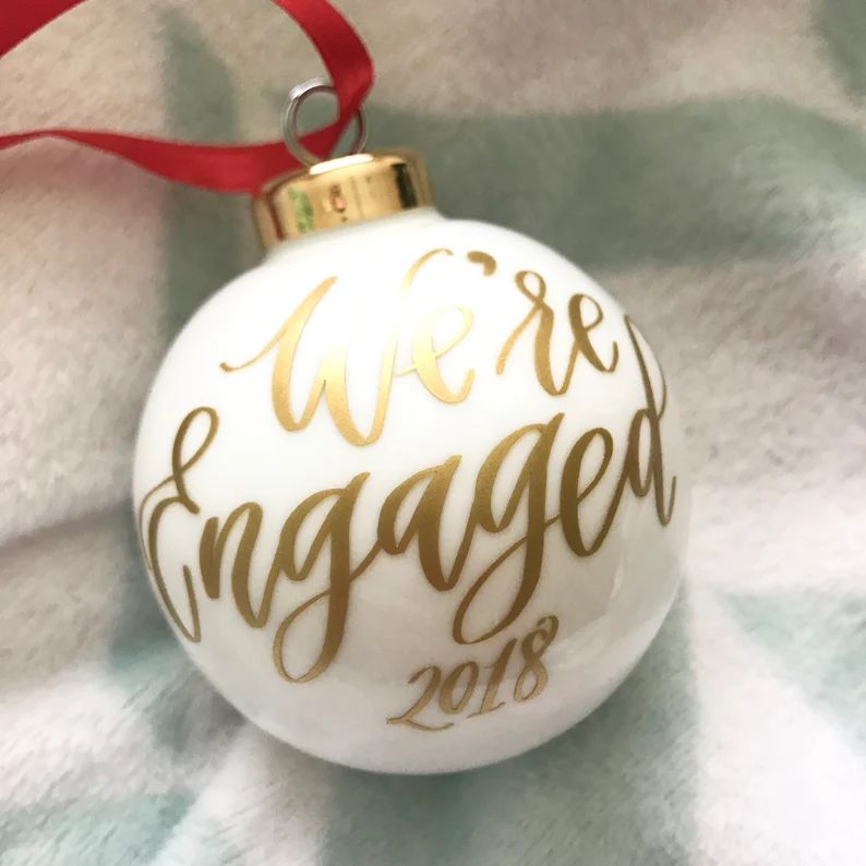 Engagement Gift | 2.5" Personalized Engagement Ornament | We're Engaged Ornament | Engagement Chr... | Etsy (US)