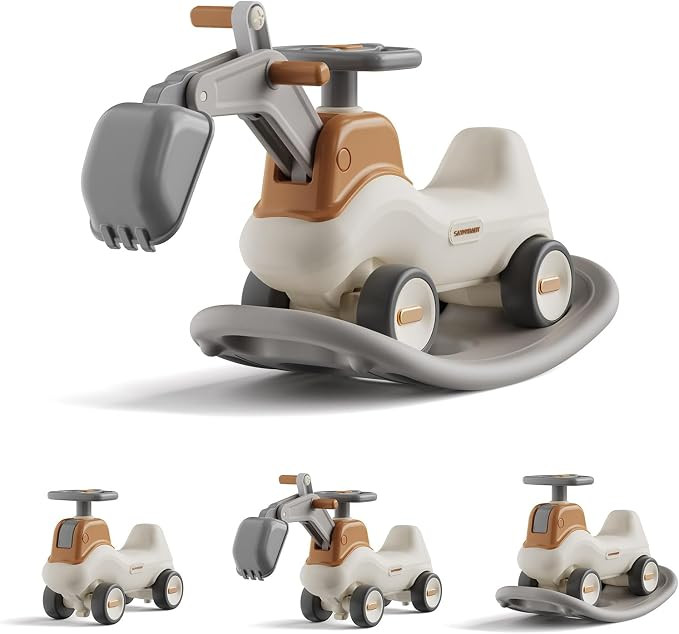 UNICOO® 4-in-1 Excavator Rocker n Ride, Ride-On Baby Balance Bike with Detachable Balance Board,... | Amazon (US)