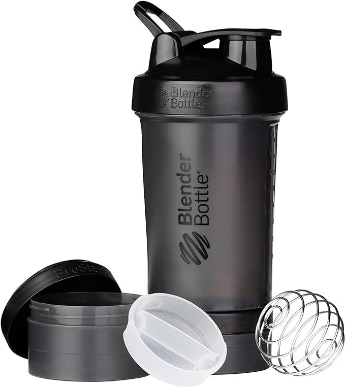 Blender Bottle ProStak System with 450ml Bottle and Twist n' Lock Storage, 22oz, Black | Amazon (US)