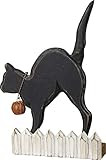 Primitives by Kathy Halloween Themed Home Décor Sitter Featuring A Black Cat On A Fence | Amazon (US)