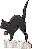 Primitives by Kathy Halloween Themed Home Décor Sitter Featuring A Black Cat On A Fence | Amazon (US)