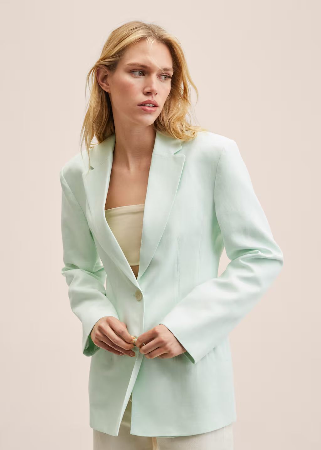 Structured linen jacket | MANGO (US)