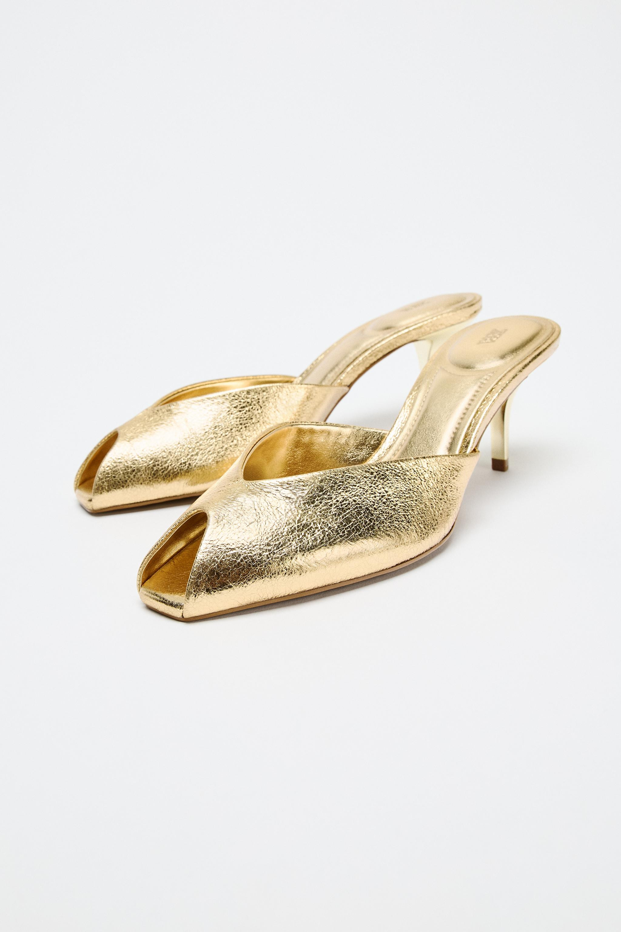 METALLIC EFFECT SANDALS | Zara US