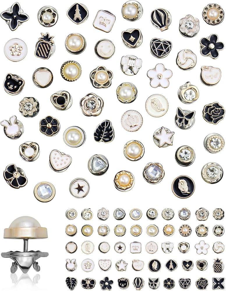 100 Pcs Women Shirt Brooch Pins, Mini Cover Up Enamel Safety Lapel Pins Buttons Sweater Shawl Cli... | Amazon (US)